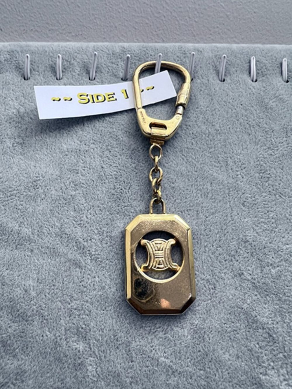Pre-Loved Celine Paris Gold-Tone Bag Charm Keychain - Octagon